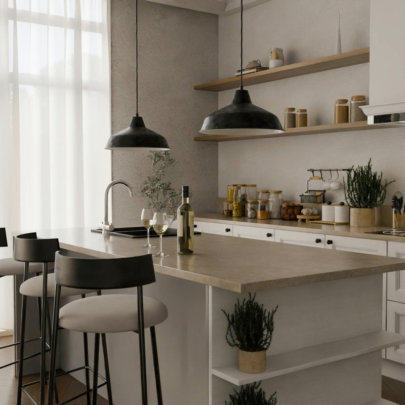 Modern kitchen design featuring custom countertops, cabinetry, and stylish finishes for home inspiration