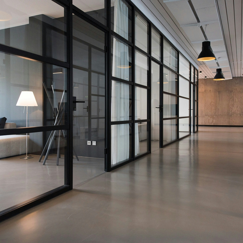 Commercial flooring installation in a business space featuring durable, stylish flooring solutions for offices and commercial properties